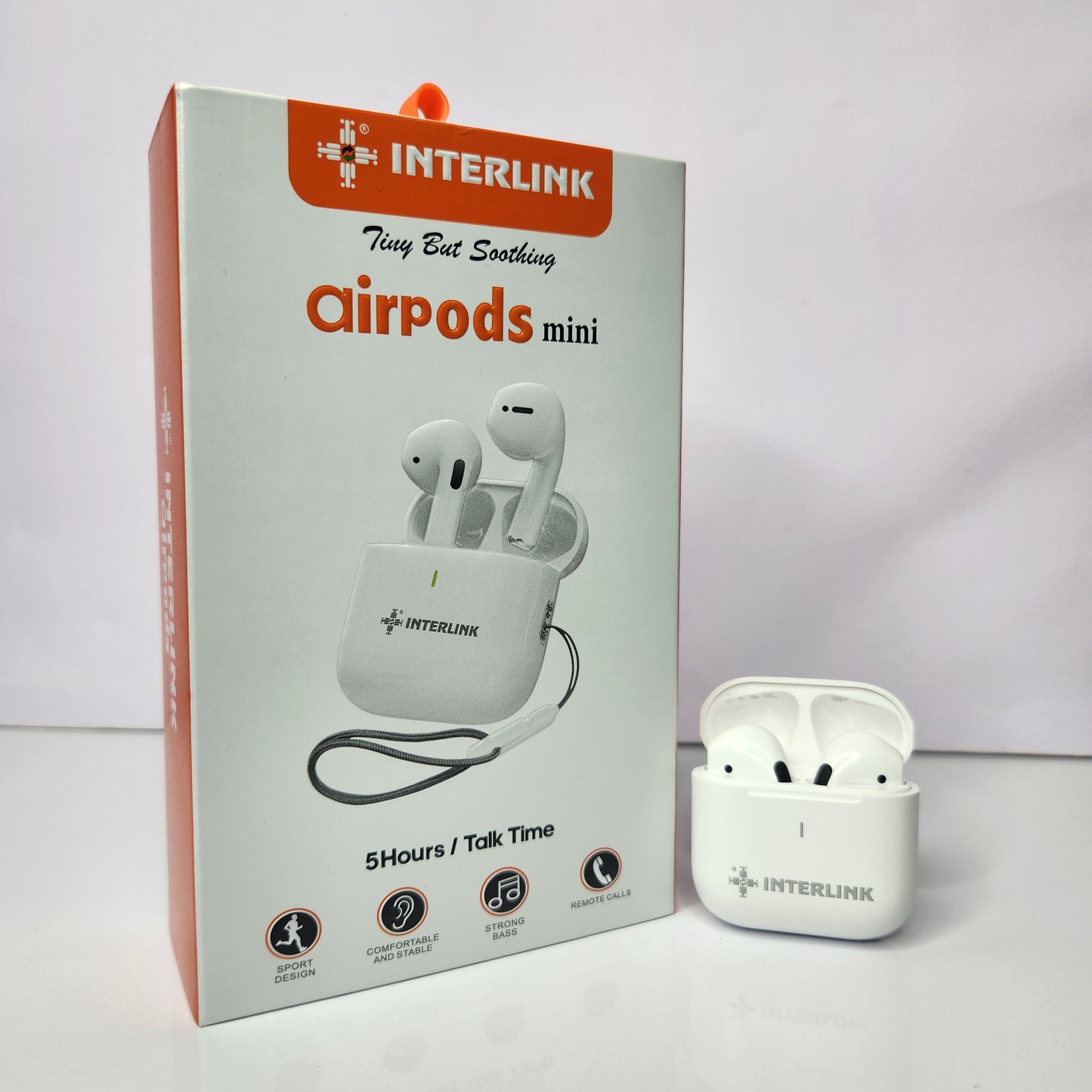 Interlink Airpods Mini - Airpods 2 Titanium Wireless Earbuds, Bluetooth 5.0, High Quality Sound bass - Smart Touch Volume Control with Built-in Microphone - Titanium TWS Plus Edition - Bass Boosted Stereo Sound Quality