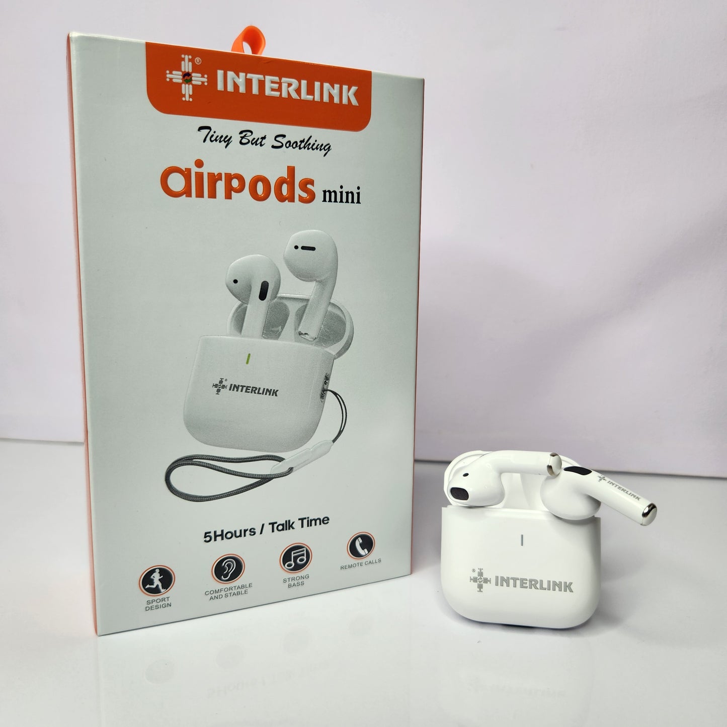 Interlink Airpods Mini - Airpods 2 Titanium Wireless Earbuds, Bluetooth 5.0, High Quality Sound bass - Smart Touch Volume Control with Built-in Microphone - Titanium TWS Plus Edition - Bass Boosted Stereo Sound Quality