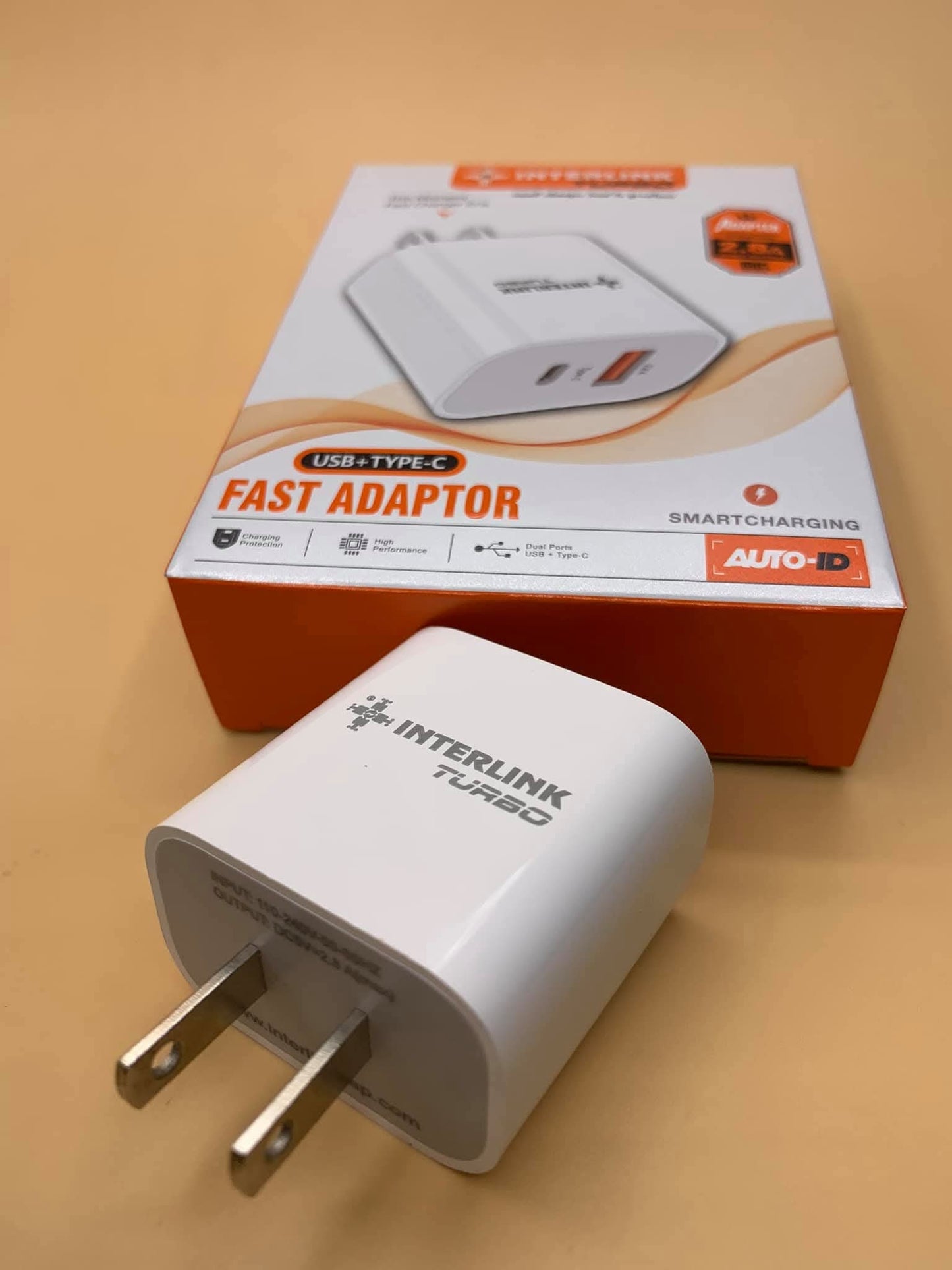 Interlink Fast Charger Turbo Adapter | 2.8A Smart Charging | Dual Port USB + Type C | Interlink Turbo Fast Adapter | Interlink Mobile Chargers for Android & Type C | Interlink Charger Type C | Mobile Charger Type C | Interlink Turbo Adapter