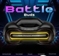 Audionic Airbud Battlebuds Quad Mic, ENC Wireless Earbuds, Gaming mode Low Latency TWS Earbud With 48 Hours Playtime, IPX5 Water Proof Wireless Earphones With Voice Assistance Bluetooth Ear buds And Headphones